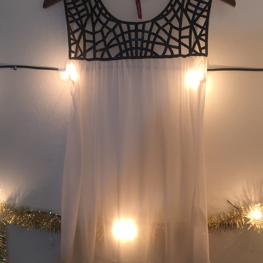 Sheer aztec cold shoulder top